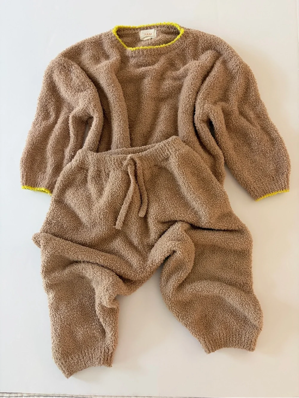 7AM Enfant Fuzzy Boxy Sweater Matching Pants Set Unisex Toddler 2-3T Fall Style